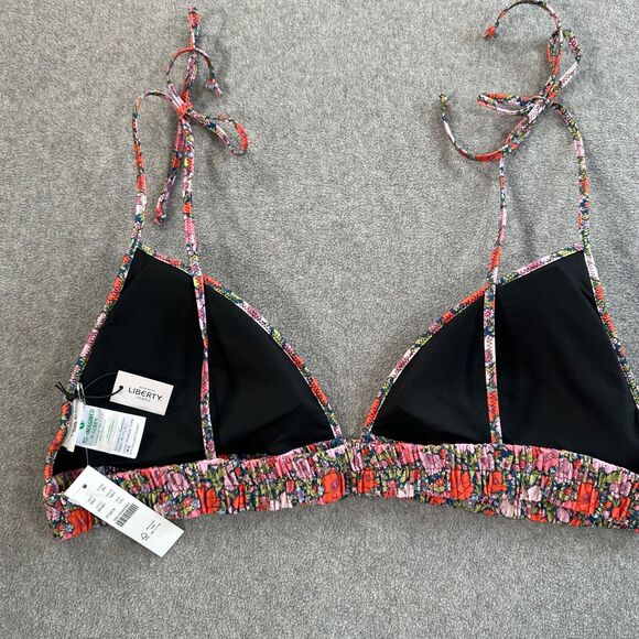 J Crew Tie-shoulder Ruched Bikini Top Size XXL Liberty Fabric Meadow Song BF087 - Picture 8 of 8